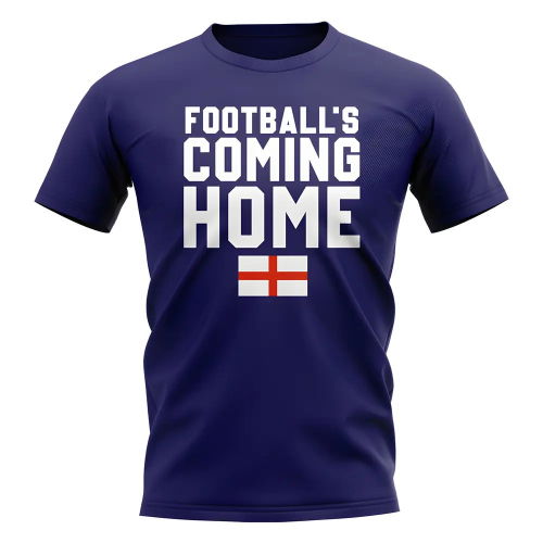 England Footballs Coming Home T-Shirt (Flag/Navy)