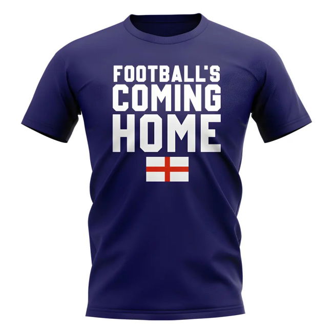England Footballs Coming Home T-Shirt (Flag/Navy)