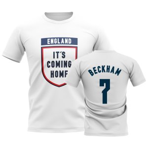 England Its Coming Home T-Shirt (Beckham 7) - White