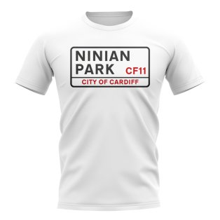 Cardiff Ninian Park Street Sign T-Shirt (White)