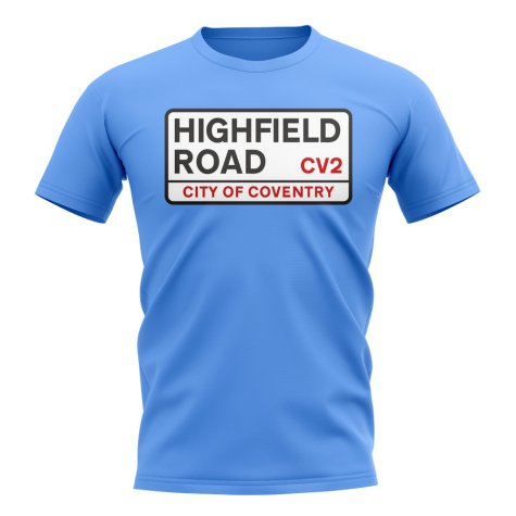 Coventry Highfield Road Street Sign (Sky Blue)