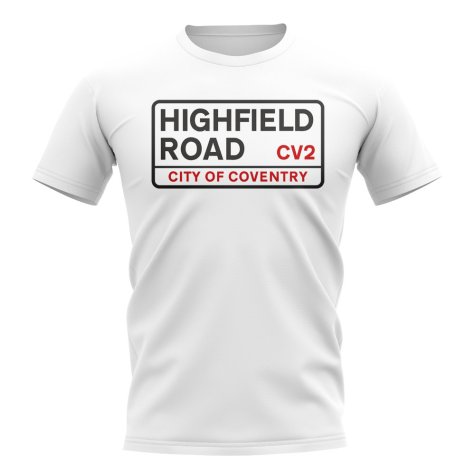 Coventry Highfield Road Street Sign (White)