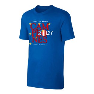 Atletico Madrid CAMPEONES 2021 T-Shirt (Blue)