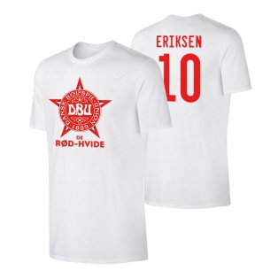 Denmark Euro 2020 T-Shirt (Eriksen 10) White