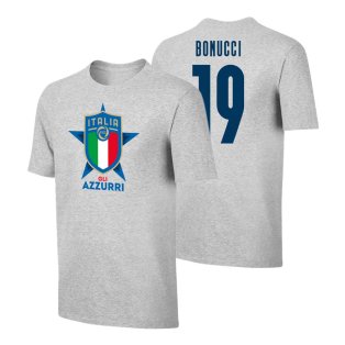Italy Euro 2020 T-Shirt (Bonucci 19) Grey