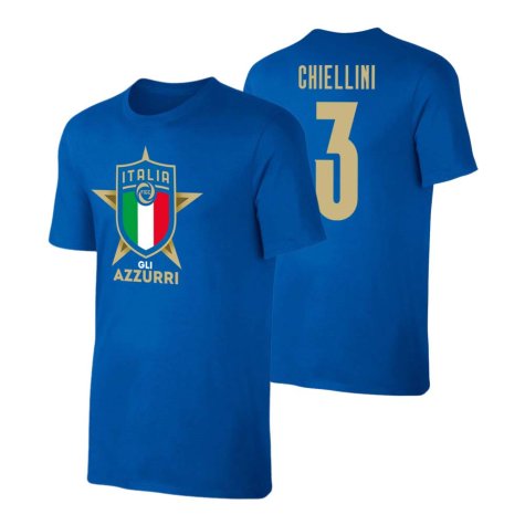 Italy Euro 2020 T-Shirt (Chiellini 3) Blue