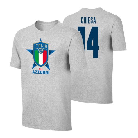 Italy Euro 2020 T-Shirt (Chiesa 14) Grey