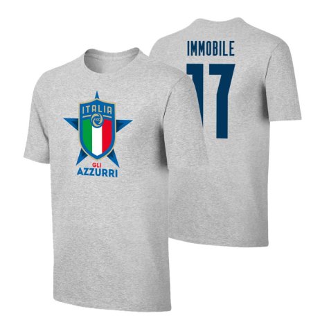Italy Euro 2020 T-Shirt (Immobile 17) Grey