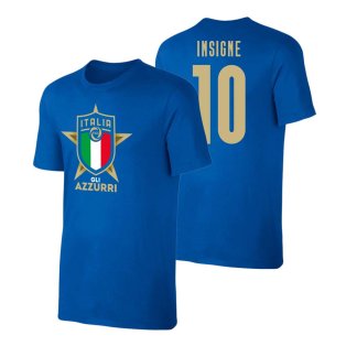 Italy Euro 2020 T-Shirt (Insigne 10) Blue