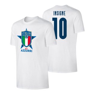 Italy Euro 2020 T-Shirt (Insigne 10) White