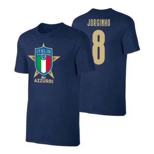 Italy Euro 2020 T-Shirt (Jorginho 8) Dark Blue