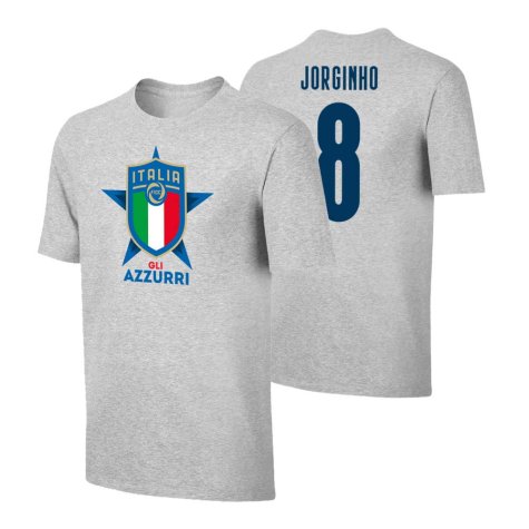 Italy Euro 2020 T-Shirt (Jorginho 8) Grey