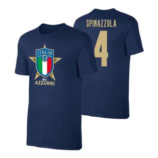 Italy Euro 2020 T-Shirt (Spinazzola 4) Dark Blue