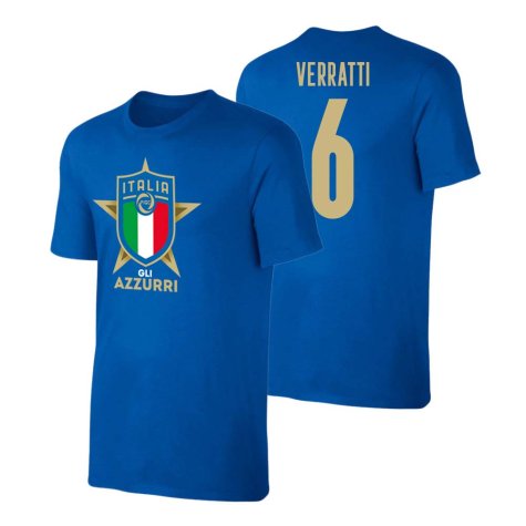 Italy Euro 2020 T-Shirt (Verratti 6) Blue