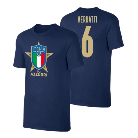 Italy Euro 2020 T-Shirt (Verratti 6) Dark Blue