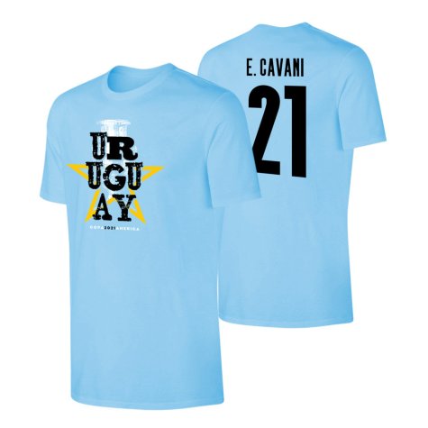 Uruguay Qualifiers T-Shirt (E. Cavani 21) Light Blue
