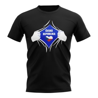 Czech Republic Chest Badge T-Shirt (Black)