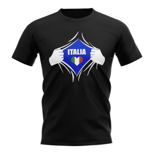 Italy Chest Badge T-Shirt (Black)