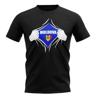 Moldova Chest Badge T-Shirt (Black)