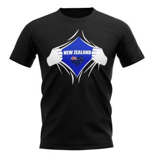 New Zealand Chest Badge T-Shirt (Black)