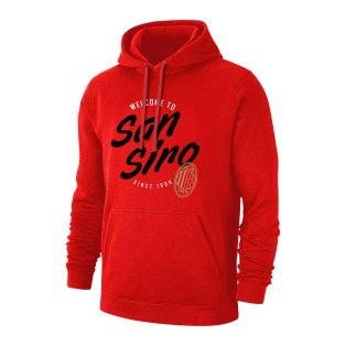 Milan San Siro footer with hood, red