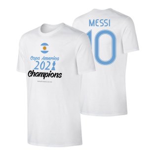 Argentina CA2021 WINNERS t-shirt MESSI, white