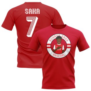Bukayo Saka Arsenal Illustration T-shirt (Red)