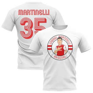 Gabriel Martinelli Arsenal Illustration T-Shirt (White)