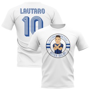 Lautaro Martínez Inter Milan Illustration T-Shirt (White)
