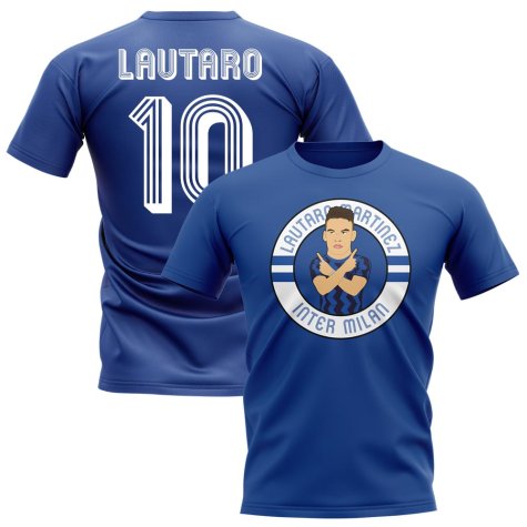 Lautaro Martínez Inter Milan Illustration T-Shirt (Royal)