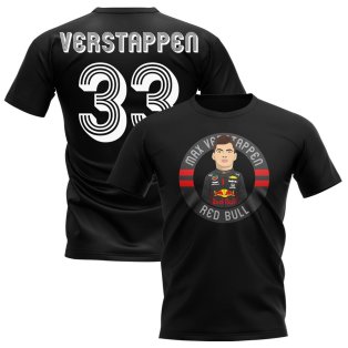 Max Verstappen Red Bull F1 Illustration T-Shirt (Black)