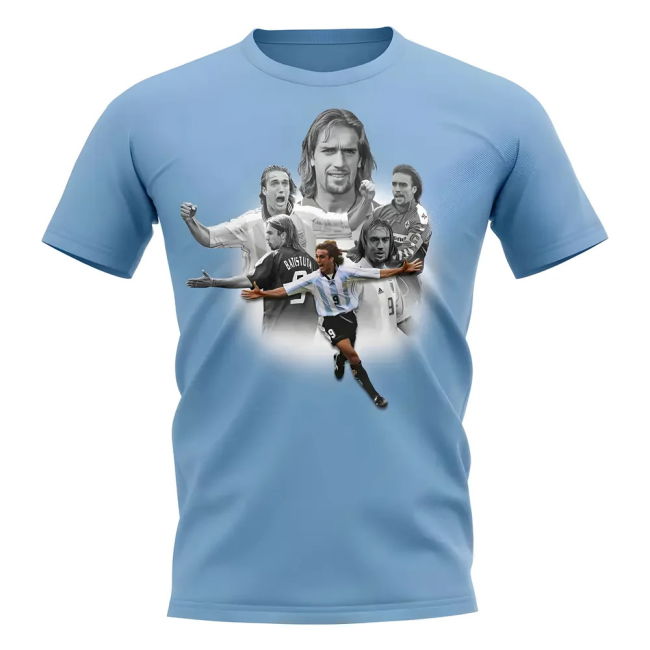 Gabriel Batistuta Collage Legend T-Shirt (Sky)