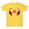 Colombia National Football Team Soccer Retro Jersey Number 10 - Los Cafeteros T-Shirt Yellow