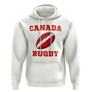 Canada Rugby Ball Hoody (White)