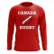 Canada Rugby Ball Long Sleeve Tee (Red)