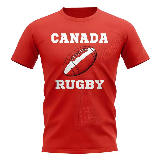 Canada Rugby Ball T-Shirt (Red)