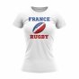 France Rugby Ball T-Shirt (White) - Ladies