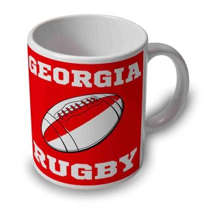 Georgia Rugby Ball Mug (Red)