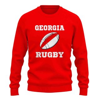 Georgia Rugby Ball Sweatshirt (Red)