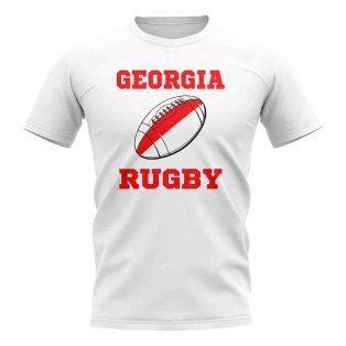 Georgia Rugby Ball T-Shirt (White)