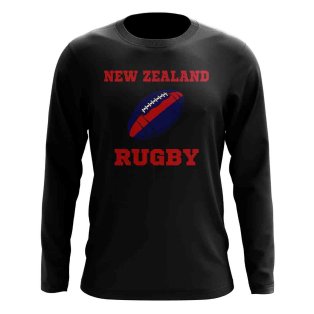 New Zealand Rugby Ball Long Sleeve Tee (Black)