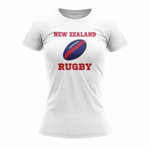 New Zealand Rugby Ball T-Shirt (White) - Ladies