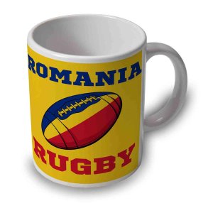 Romania Rugby Ball Mug (Yellow)