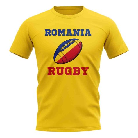 Romania Rugby Ball T-Shirt (Yellow)
