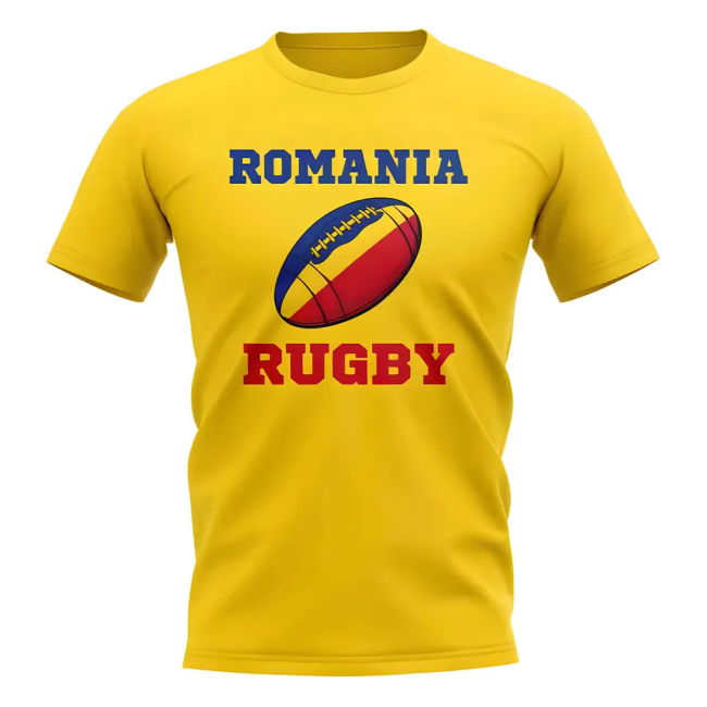 Romania Rugby Ball T-Shirt (Yellow)