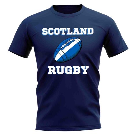 Scotland Rugby Ball T-Shirt (Navy)