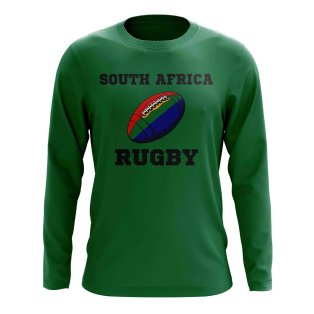 South Africa Rugby Ball Long Sleeve Tee (Green)