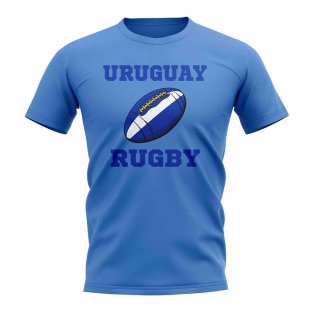 Uruguay Rugby Ball T-Shirt (Sky Blue)