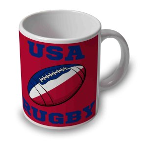 USA Rugby Ball Mug (Red)