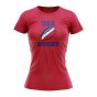 USA Rugby Ball T-Shirt (Red) - Ladies